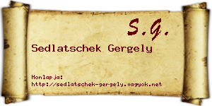 Sedlatschek Gergely névjegykártya